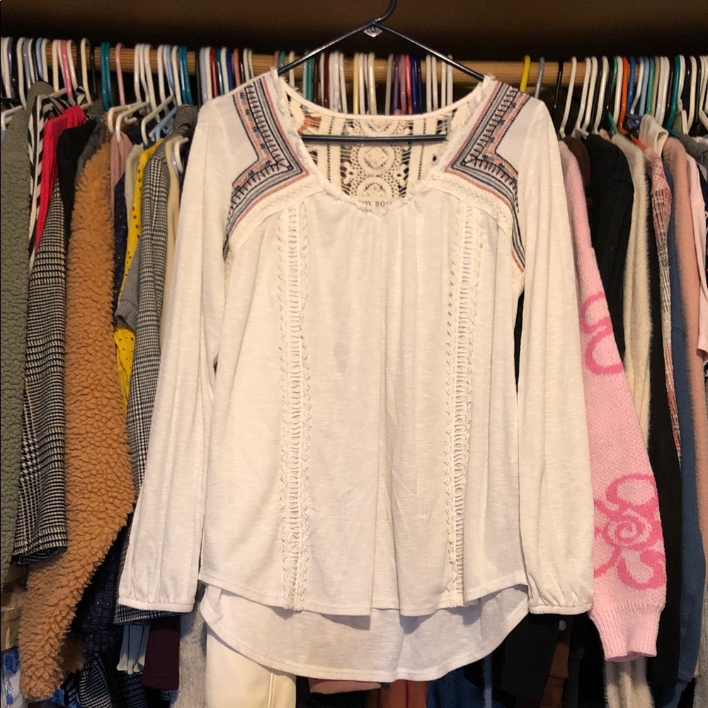 Knox Rose White Embroidered Blouse
